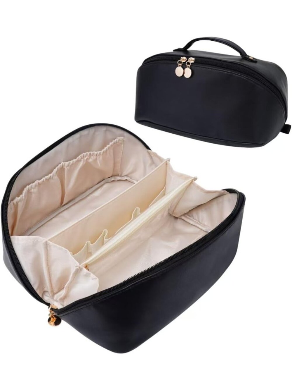Large Waterproof Makeup Bag for Women - Travel Toiletry Organizer with Divider